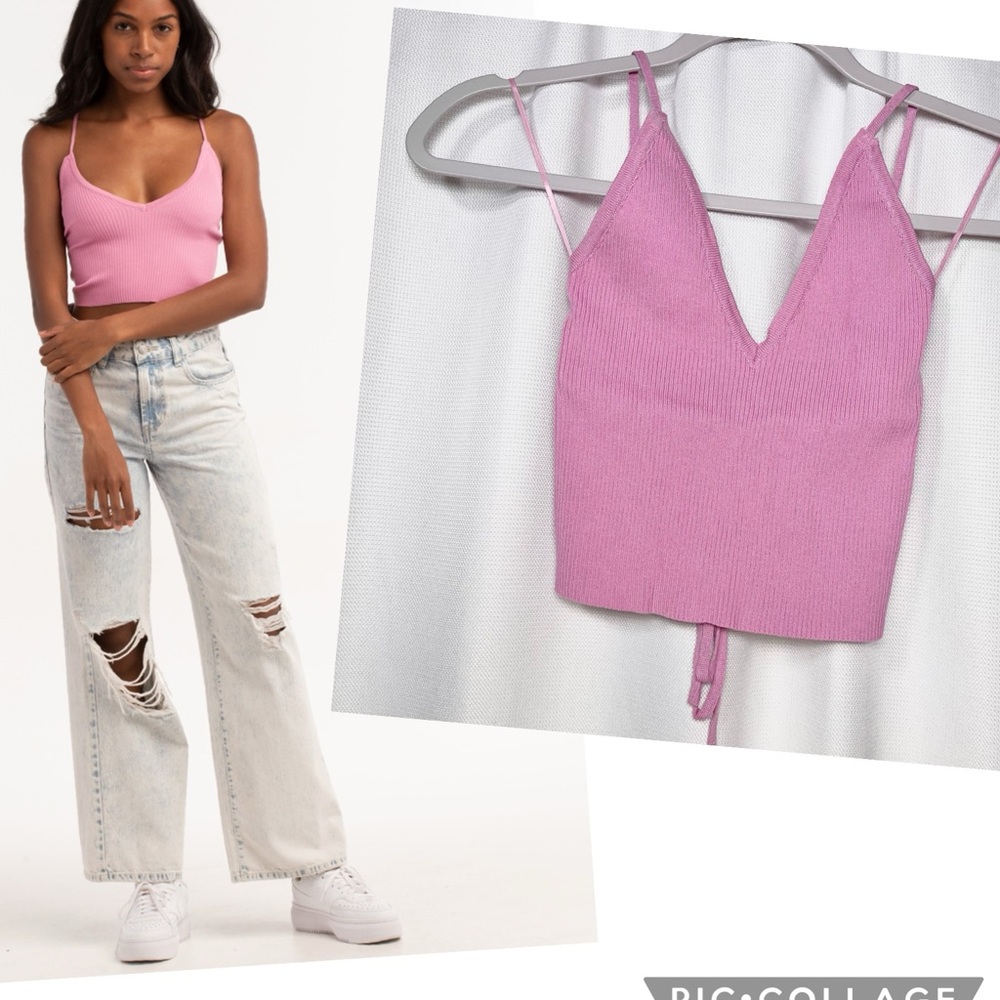 Love Tree Tank top pink strap medium small